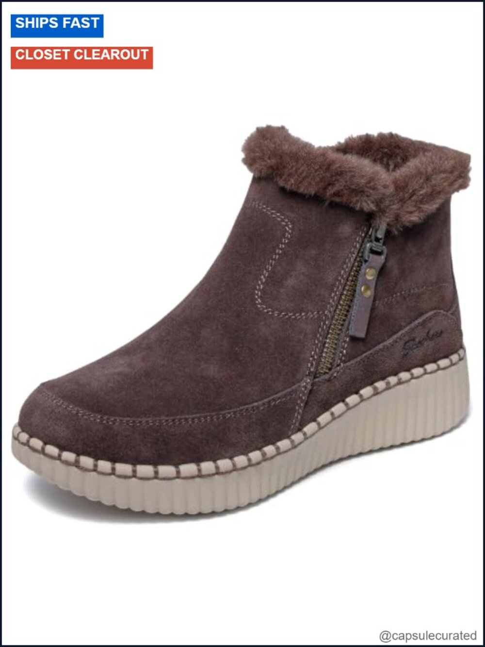 Relaxed Fit Ankle Boots Suede Side Zip Women's Bootie